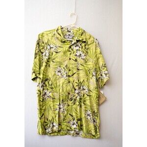 Caribbean Joe M Kiwi hawaiian floral Magical Mystery Tour button down shirt NEW